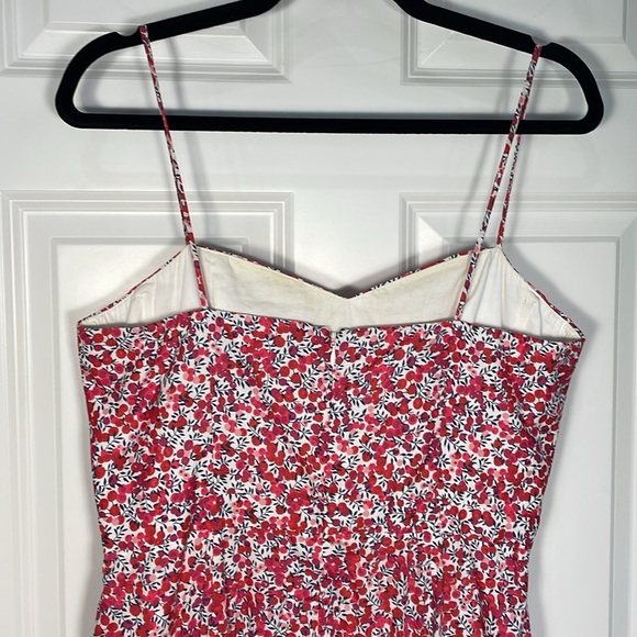 J.Crew Ruffle Hem Midi Dress Sz 0 Tall Liberty of London Floral Wiltshire Berry - Picture 9 of 17